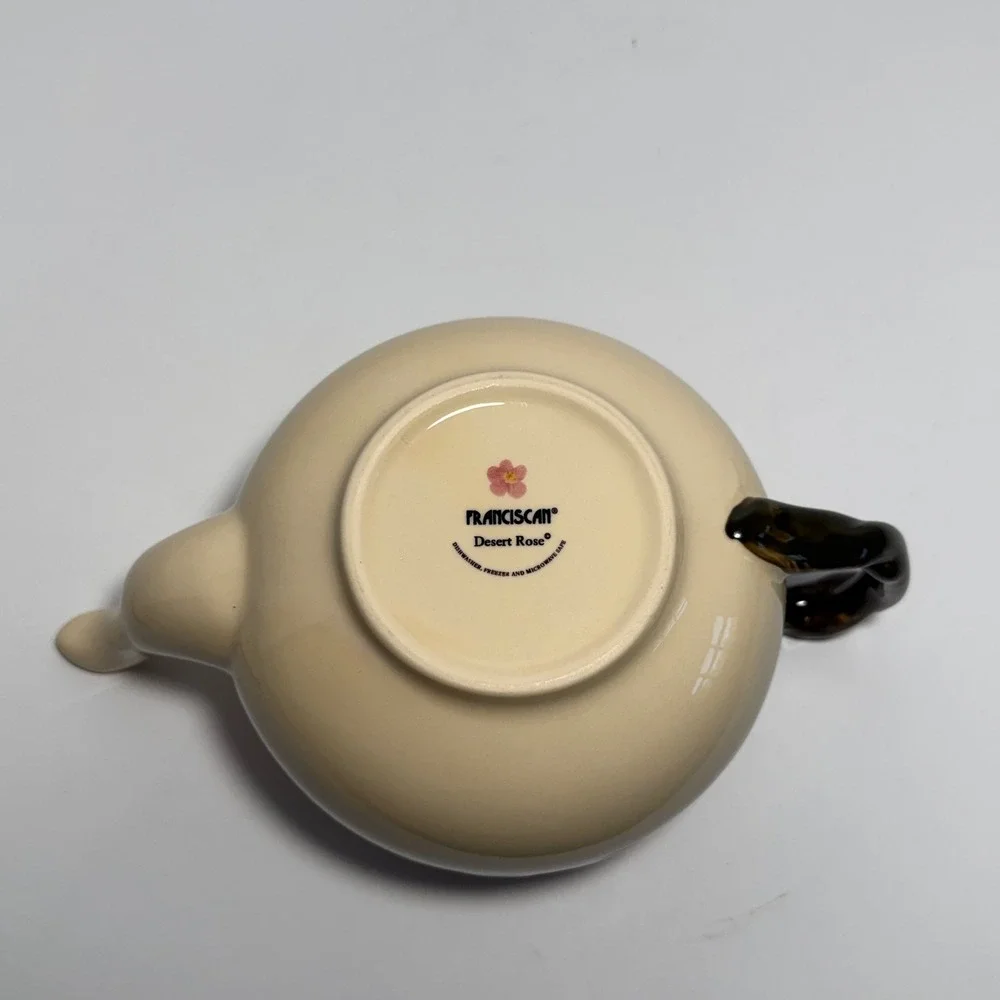 Franciscan Desert Rose Teapot with Lid Hand Painted Made in USA Vintage Ceramic